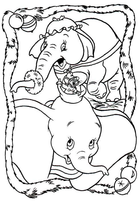 coloriage noel de dumbo